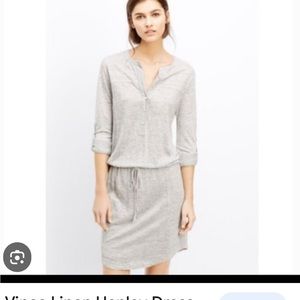 Vince king sleeve/roll up sleeve linen dress with tie waist.  Size Small
